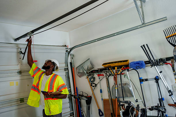 Professional Garage Door Panel Replacement technician working in Wheaton, MN